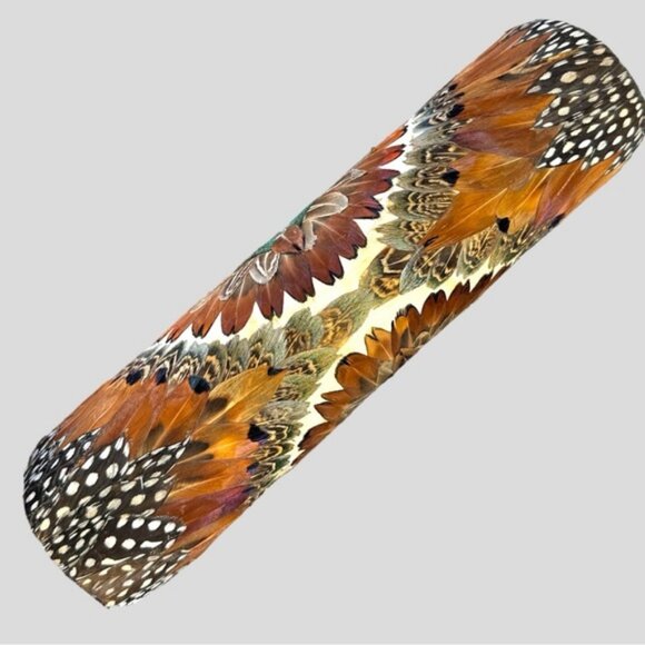 VINTAGE (60s) EXOTIC PEACOCK  FEATHER CLUTCH - GORGEOUS! - Picture 5 of 13